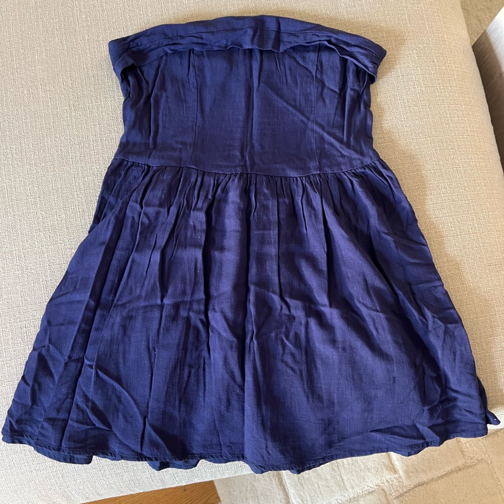 White Fox Boutique Strapless Mini Romper in Navy Blue